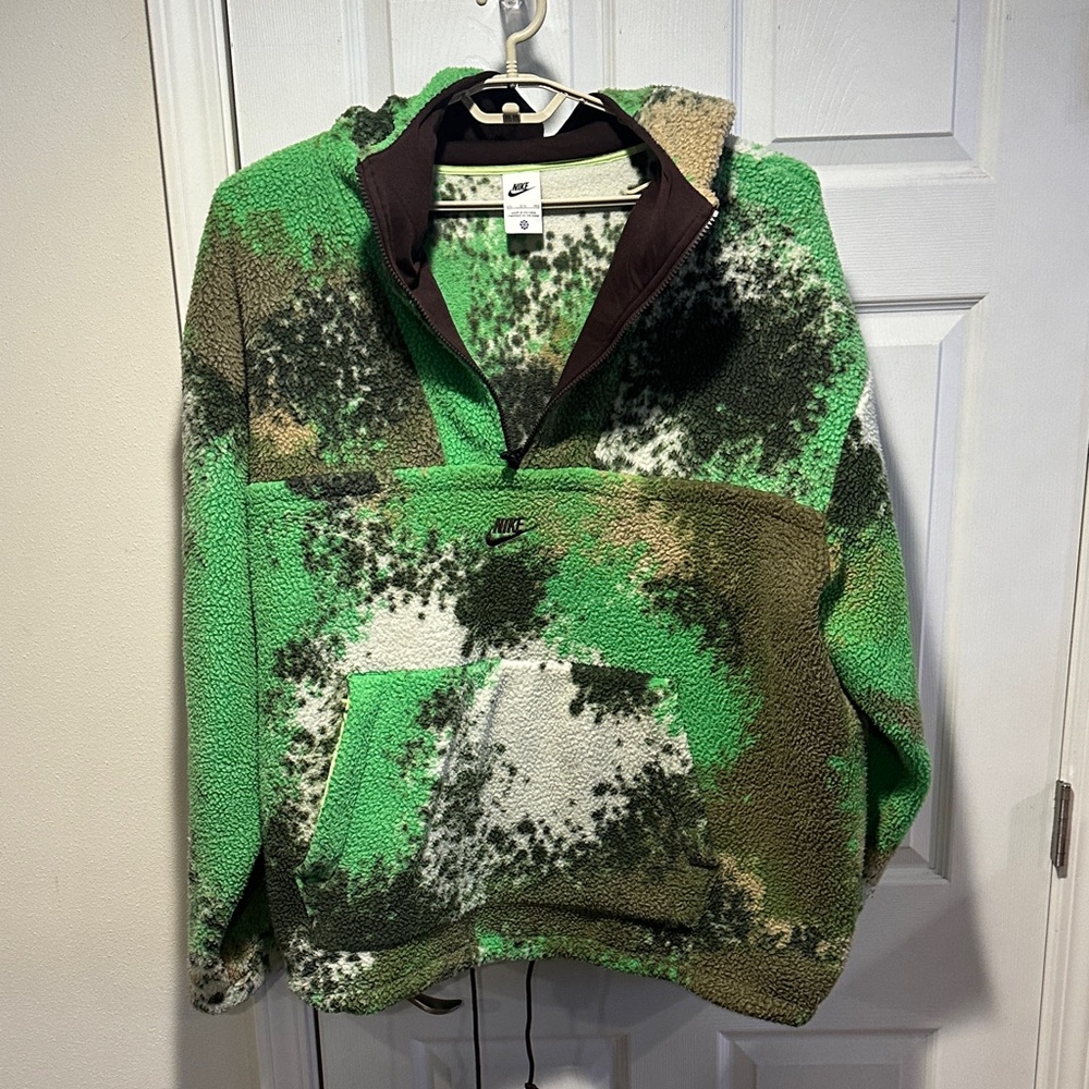 Nike Sport Essentials Half-Zip Sherpa Pullover Green and Brown 3XL - Picture 5 of 9